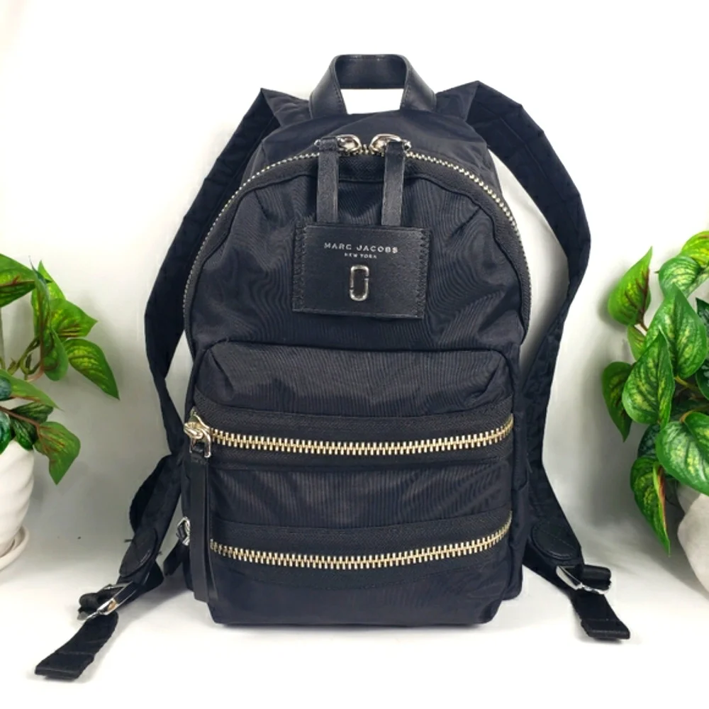 Marc Jacobs Black Backpack - Nylon Unisex Utility School Travel Luggage 13 x 9